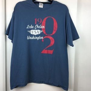 Lake Chelan Washington Tourist T-Shirt Blue Sz XL